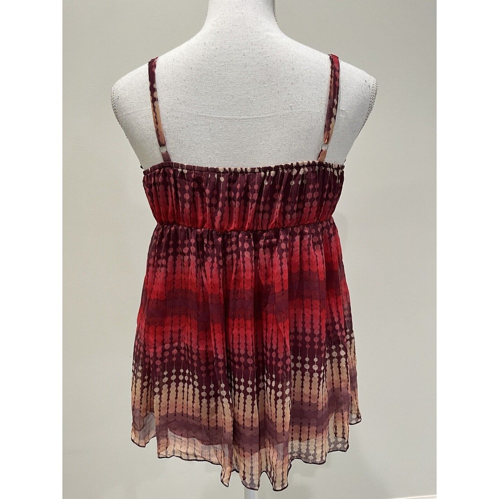 Vintage Womens Y2K Sheer Babydoll Top Size M Red Dark Fairy Whimsigoth Tie - Picture 4 of 7